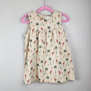 Velvet Fawn Sleeveless dress girls sz 6 palm trees parrot